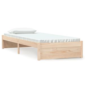 vidaXL Massivholzbett ohne Matratze 75x190 cm