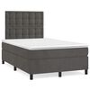 vidaXL Boxspringbett mit Matratze Dunkelgrau 120x190 cm Samt