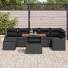 vidaXL Garten-Sofa-Set mit Kissen mit Speicher 8 pcs Schwarz