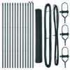 vidaXL Bodenmontierter Sechseckzaun 25 x 1,2 m PVC-beschichteter Stahl
