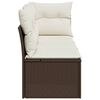 vidaXL Gartensofa mit Kissen 3-Sitzer Braun Poly Rattan