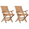 vidaXL Klappst&uuml;hle, 2 St&uuml;ck, 56 x 63 x 90 cm, Massivholz Teak