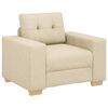 vidaXL Sofa 3 pcs Creme 221 x 80 x 80 cm Leinenmischgewebe