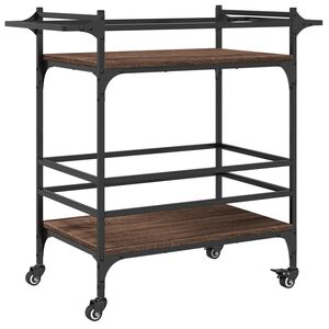 vidaXL K&uuml;chenwagen Braun Eichen-Optik 82x40x78,5 cm Holzwerkstoff