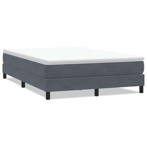 vidaXL Boxspringbett ohne Matratze Dunkelgrau 140x210 cm Samt
