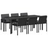 vidaXL Garten Essgruppe 7 stk. Schwarz Poly-Rattan