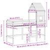 vidaXL Hochbett mit Leiter und Dach 80x200 cm Massivholz Kiefer