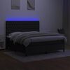 vidaXL Boxspringbett mit Matratze & LED Schwarz 160x200 cm Stoff