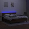 vidaXL Boxspringbett mit Matratze & LED Dunkelbraun 160x200 cm Stoff