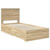 vidaXL Bettrahmen Sonoma Eiche und Silber 75 x 190 cm Holzwerkstoff