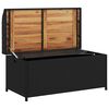 vidaXL Bank mit Stauraum Schwarz 100x50x52 cm Poly Rattan Akazienholz