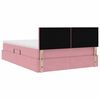 vidaXL Bett mit Stauraum und LED mit Matratze Rosa 140 x 190 cm Samt