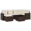 vidaXL 7-tlg. Garten-Sofagarnitur mit Kissen Braun Poly Rattan