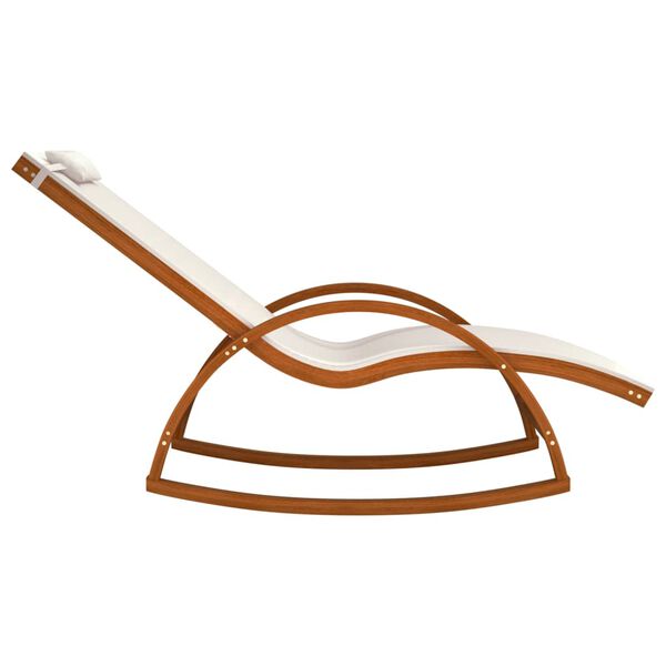 vidaXL Schaukelstuhl Weiß Textilene und Massivholz Pappel