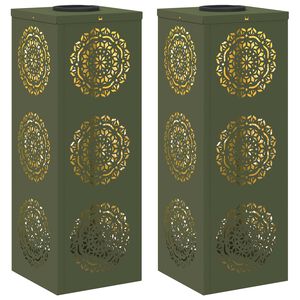 vidaXL Solar LED Weg Licht 2 stk. Warmes Wei&szlig; 18 x 18 x 50 cm