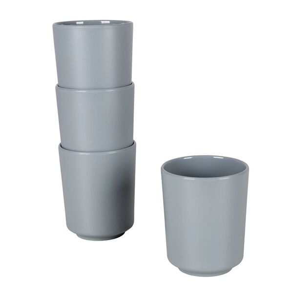 Bo-Camp 16-tlg. Geschirrset Patom Melamin Hellgrau