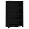 vidaXL B&uuml;cherregal Schwarz 80x35x126 cm Massivholz Kiefer