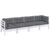 vidaXL 4-tlg. Garten-Lounge-Set mit Kissen Kiefer Massivholz