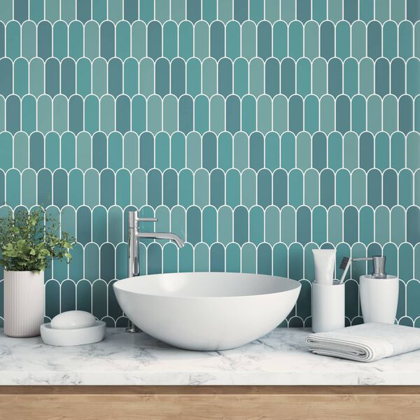 vidaXL Dekorative Aufkleber 10 pcs Blau 30 x 30 x 0,8 cm