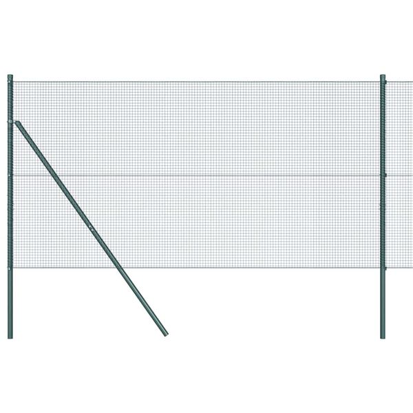 vidaXL Zaunpfosten Gr&uuml;n 100 x 1 m (16 x 16 mm Maschen) Stahl und PVC