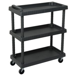 vidaXL Werkstattwagen 3 Etagen Schwarz 75x37,5x92 cm PP
