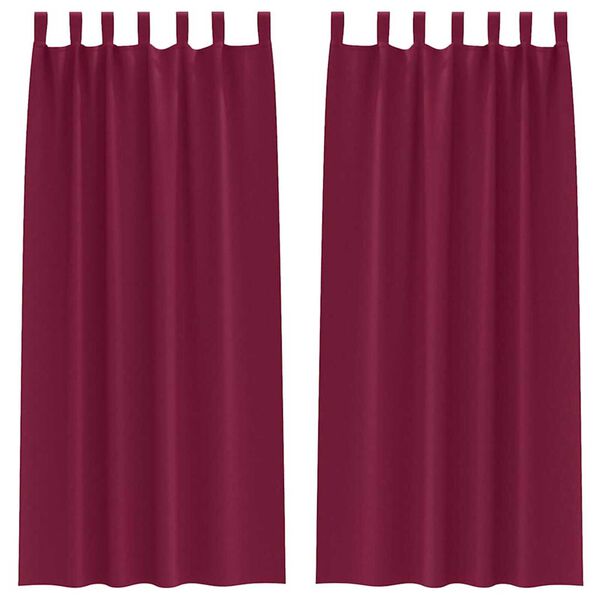 vidaXL Verdunkelungs-Vorhänge mit Ringen 2 pcs Weinrot 245 x 140 cm