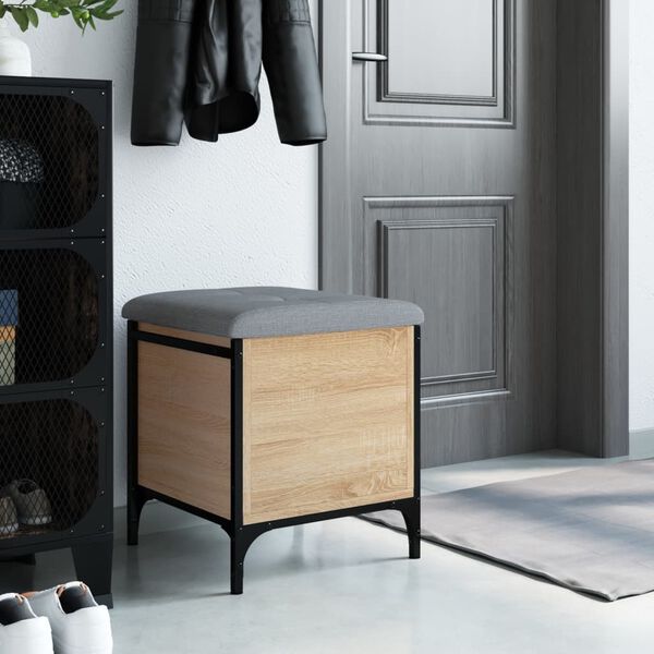vidaXL Sitzbank mit Stauraum Sonoma-Eiche 42x42x45 cm Holzwerkstoff