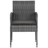vidaXL 7-tlg. Garten-Essgruppe Poly Rattan Grau