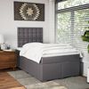 vidaXL Boxspringbett mit Matratze Grau 120x190 cm Kunstleder