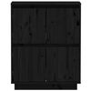 vidaXL Sideboard Schwarz 60x34x75 cm Massivholz Kiefer