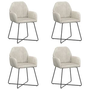 vidaXL Esszimmerst&uuml;hle 4 stk. Samt Creme 55 x 50 x 84 cm