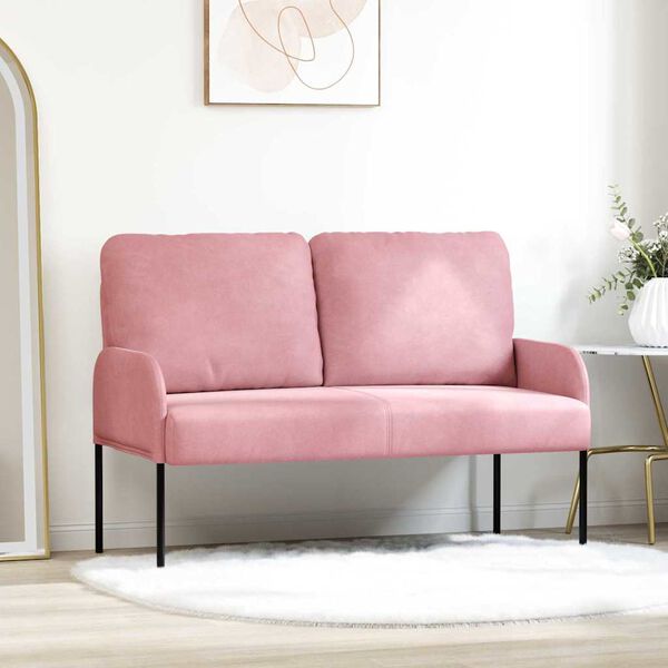vidaXL Sofas mit Kissen 110cm Rosa Sperrholz