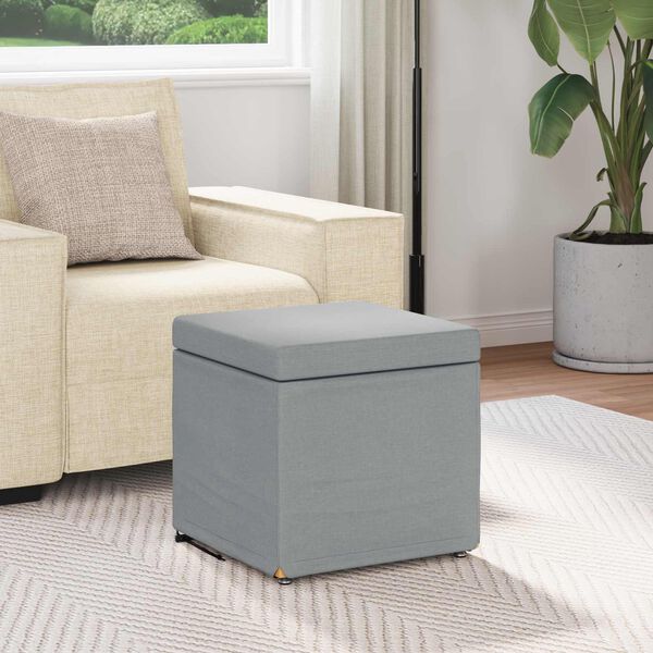 vidaXL Hocker Hellgrau 41 x 41 x 40 cm Stoff und Pressholz