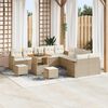 vidaXL Gartensofa-set mit Kissen 13 pcs Beige Poly-Rattan