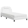 vidaXL Bett "Viana" mit Matratze Wei&szlig; 100x200 cm Kunstleder