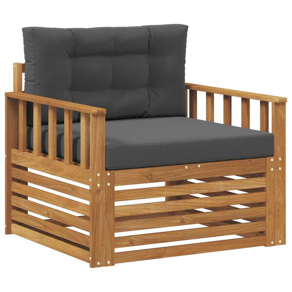 vidaXL Outdoor-Sofagarnitur Massives Akazienholz und Polyester Natur