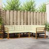 vidaXL Outdoor-Sofagarnitur mit Kissen 4 pcs Natur und Creme
