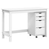 vidaXL Desk und Rolling Cabinet Set MOSS 2 stk. Wei&szlig;