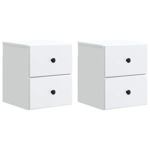 vidaXL Wandmontierter Nachttisch 2 stk. Wei&szlig; 34,5 x 33 x 40 cm