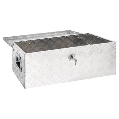 vidaXL Aufbewahrungsbox Silbern 90x47x33,5 cm Aluminium