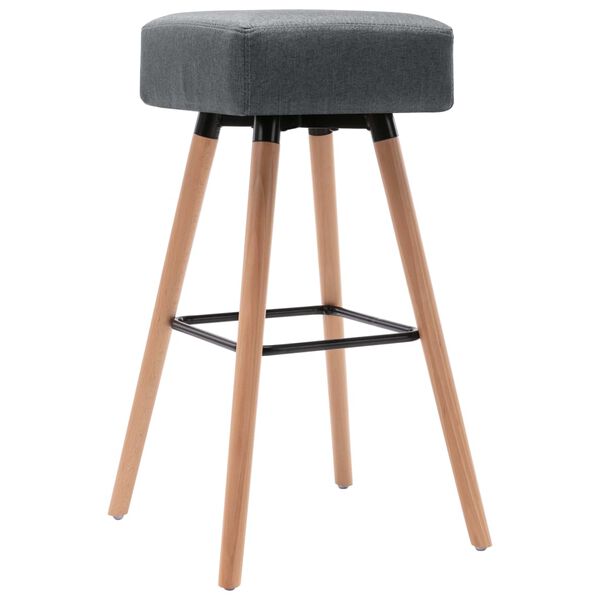 vidaXL Barhocker 2 Stk. Hellgrau Stoff