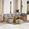 vidaXL Gartensofa-set mit Kissen 11 pcs Beige und Hellgrau Poly-Rattan