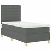 vidaXL LED Boxspringbett mit Matratze Dunkelgrau 100 x 200 cm Stoff