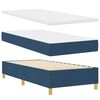 vidaXL Boxspringbett mit Matratze mit Kopfteil Blau 90 x 200 cm Stoff