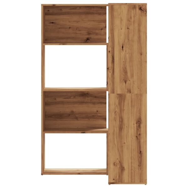 vidaXL Eck-Bücherregal 4 Etagen Artisan-Eiche 85x85x140 Holzwerkstoff