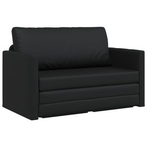 vidaXL Schlafsofa 110cm Schwarz Kunstleder