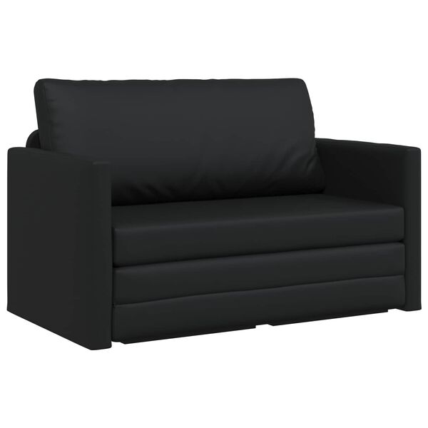 vidaXL Schlafsofa 110cm Schwarz Kunstleder