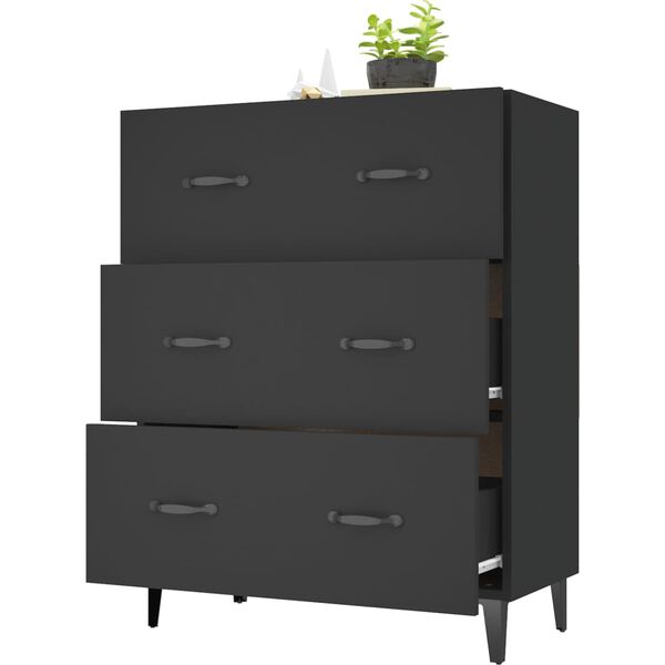 vidaXL Sideboard Schwarz 69,5x34x90 cm Holzwerkstoff