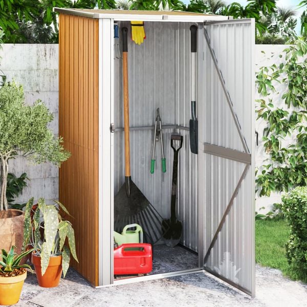 vidaXL Gartenhaus Braun 118,5x97x209,5 cm Verzinkter Stahl