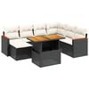 vidaXL 8-tlg. Garten-Sofagarnitur mit Kissen Schwarz Poly Rattan
